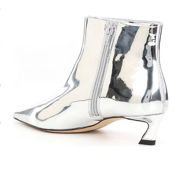 GIANNI BINI METALLIC SILVER ANKLE GEORGINA METALLIC KITTEN HEEL(Sz 7/7.5/8/8.5/9 - Picture 5 of 16